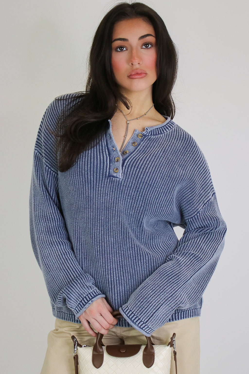 Daybreak Ribbed Henley Pullover