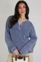 Daybreak Ribbed Henley Pullover