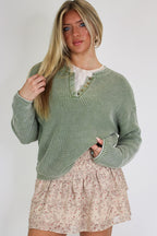 Daybreak Ribbed Henley Pullover