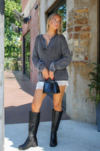Daybreak Ribbed Henley Pullover - Madison and Mallory