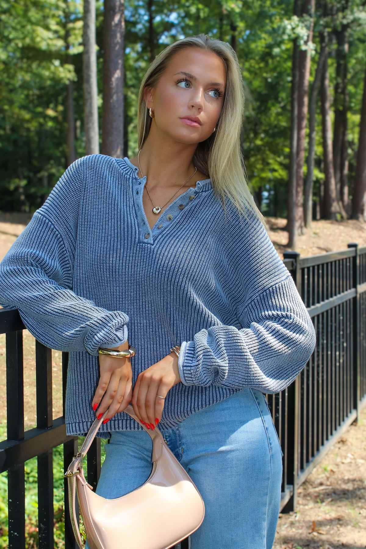 Daybreak Ribbed Henley Pullover - Madison and Mallory