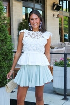 Daydream Crochet Lace Trim Top - Madison and Mallory