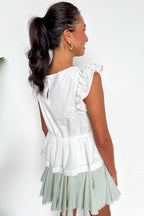 Daydream Crochet Lace Trim Top - Madison and Mallory