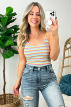  Debby Striped Ribbed Bodysuit - FINAL SALE - Madison and Mallory
