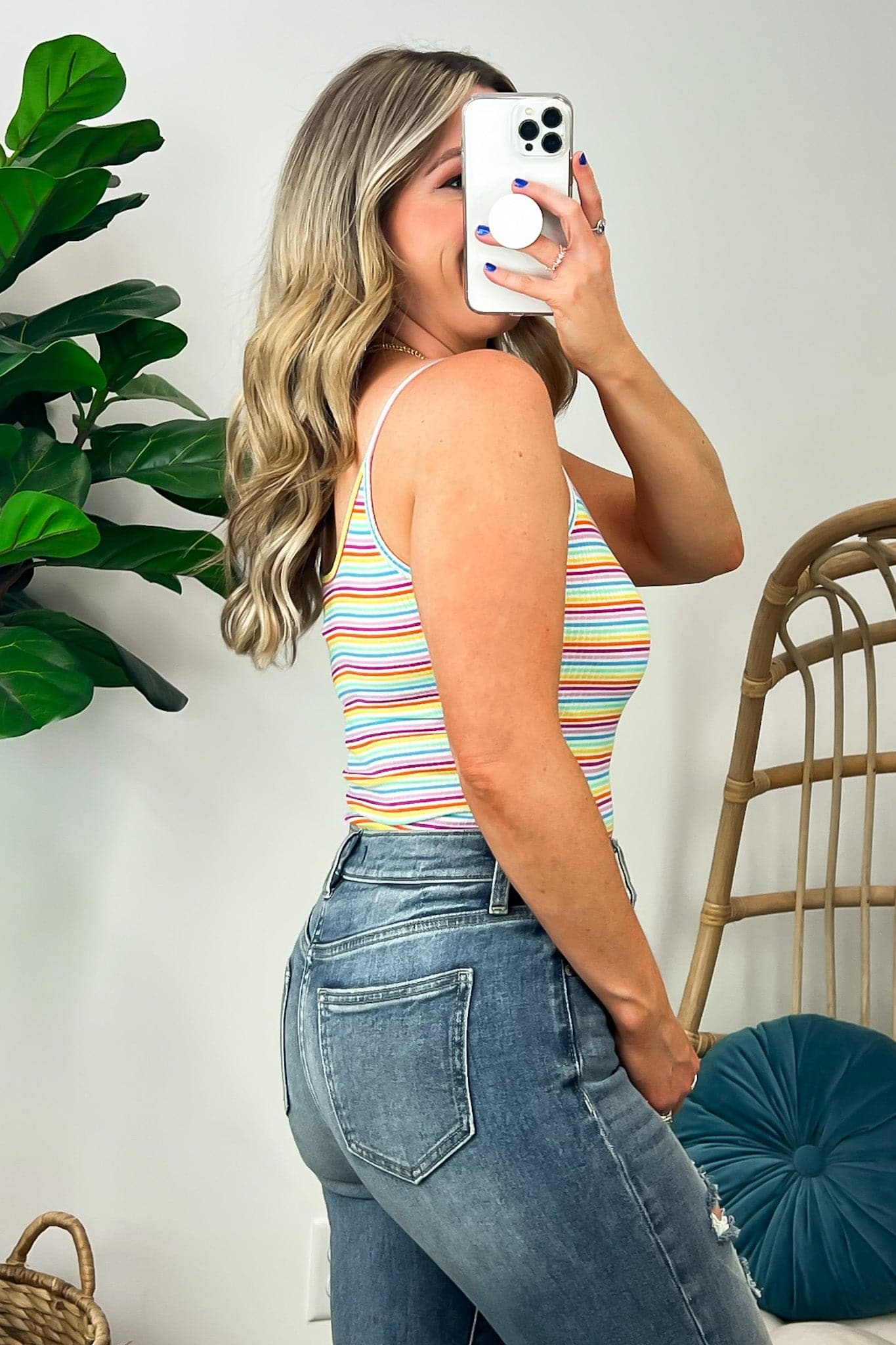  Debby Striped Ribbed Bodysuit - FINAL SALE - Madison and Mallory