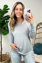 Deela Washed Scoop Neck Thumb Hole Top - FINAL SALE - Madison and Mallory