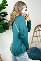  Deela Washed Scoop Neck Thumb Hole Top - BACK IN STOCK - Madison and Mallory