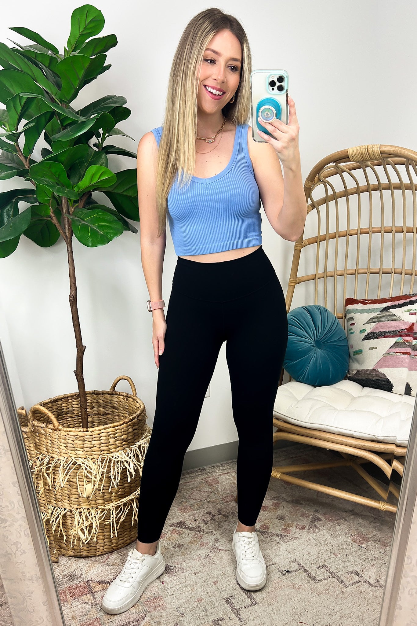 Deema Ribbed Seamless Cropped Tank Bra Top - FINAL SALE - Madison and Mallory