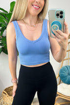 Deema Ribbed Seamless Cropped Tank Bra Top - FINAL SALE - Madison and Mallory