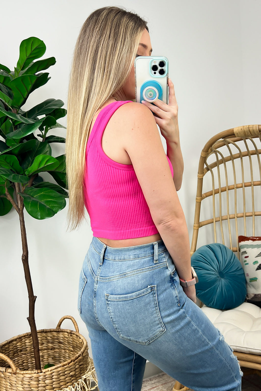 Deema Ribbed Seamless Cropped Tank Bra Top - FINAL SALE - Madison and Mallory