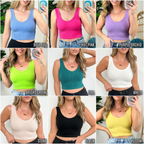  Deema Ribbed Seamless Cropped Tank Bra Top - BACK IN STOCK - Madison and Mallory