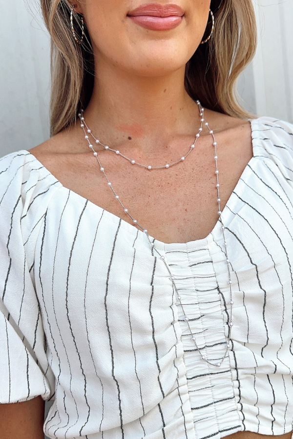 Deep Trance Beaded Pearl Necklace - BACK IN STOCK - Madison and Mallory
