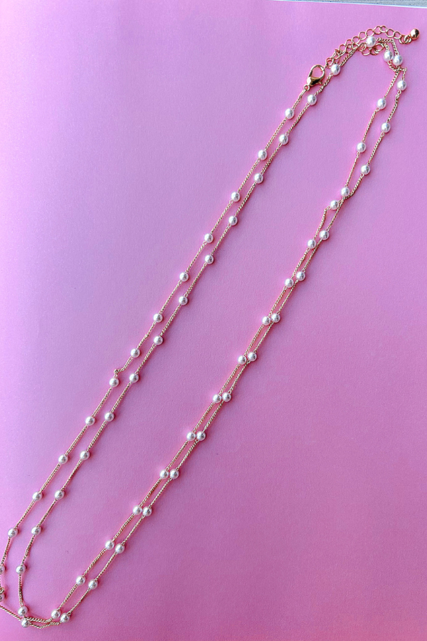 Deep Trance Beaded Pearl Necklace