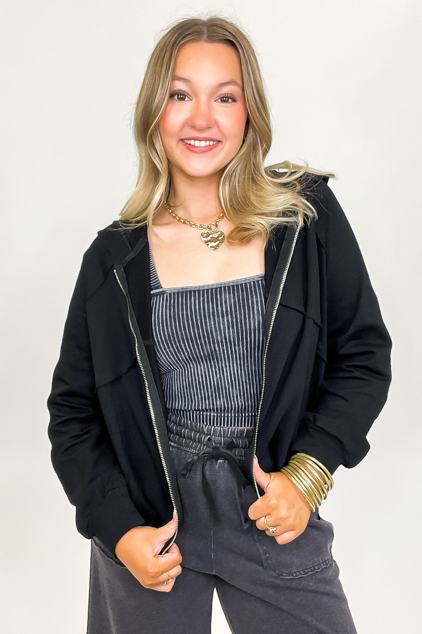 Defined Edge Seam Detail Hoodie - Madison and Mallory