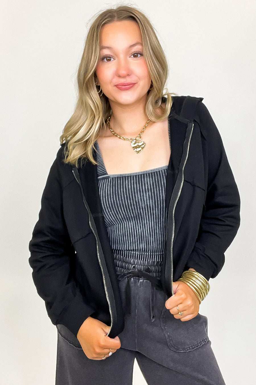 Defined Edge Seam Detail Hoodie - Madison and Mallory