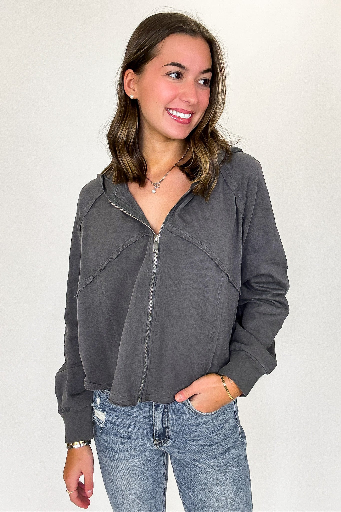 Defined Edge Seam Detail Hoodie - Madison and Mallory