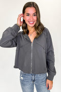 Charcoal / S Defined Edge Seam Detail Hoodie - FINAL SALE - Madison and Mallory