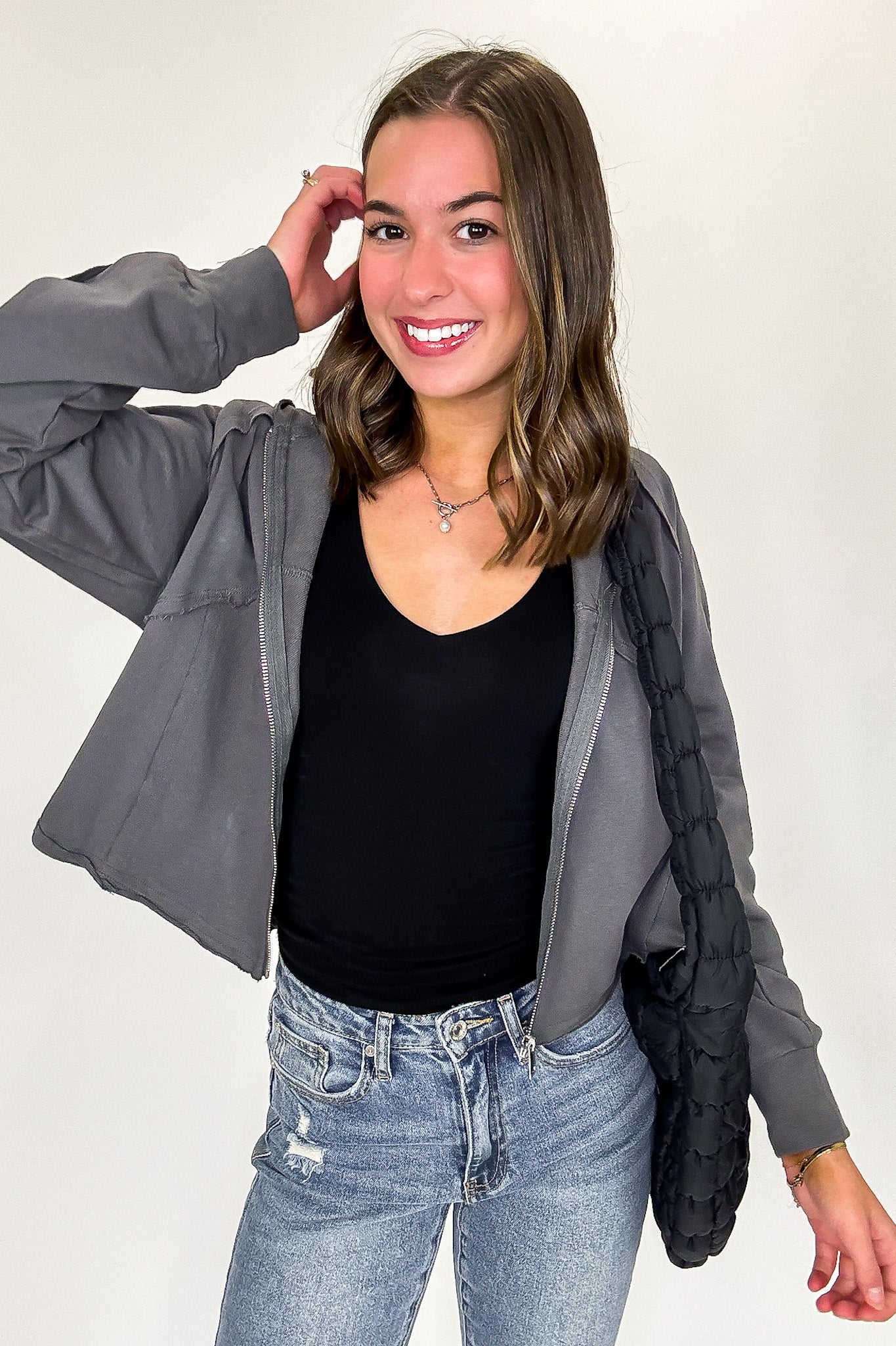 Defined Edge Seam Detail Hoodie - Madison and Mallory