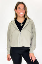 Olive / S Defined Edge Seam Detail Hoodie - FINAL SALE - Madison and Mallory