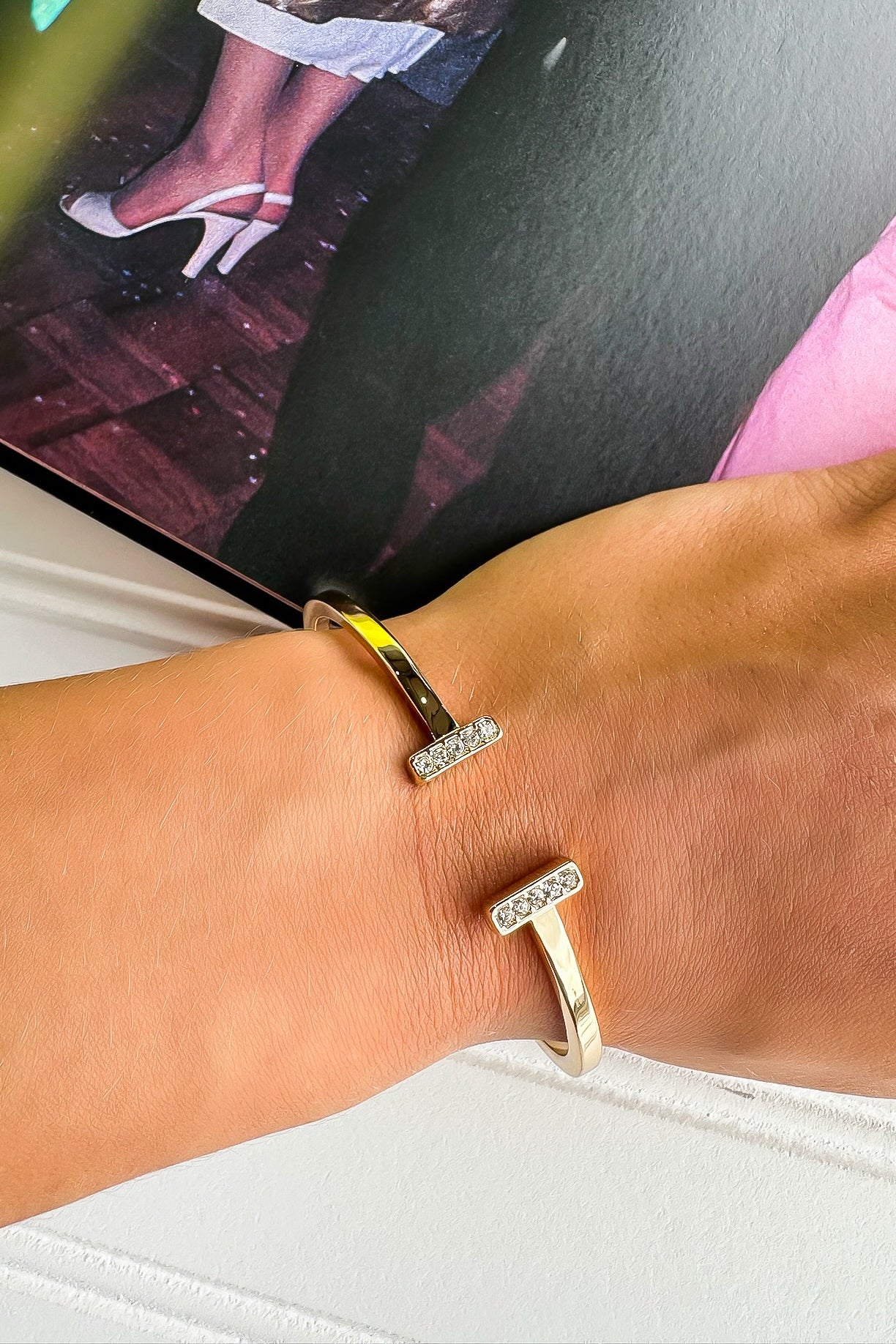 Definite Answer Crystal Cuff Bangle Bracelet - Madison and Mallory