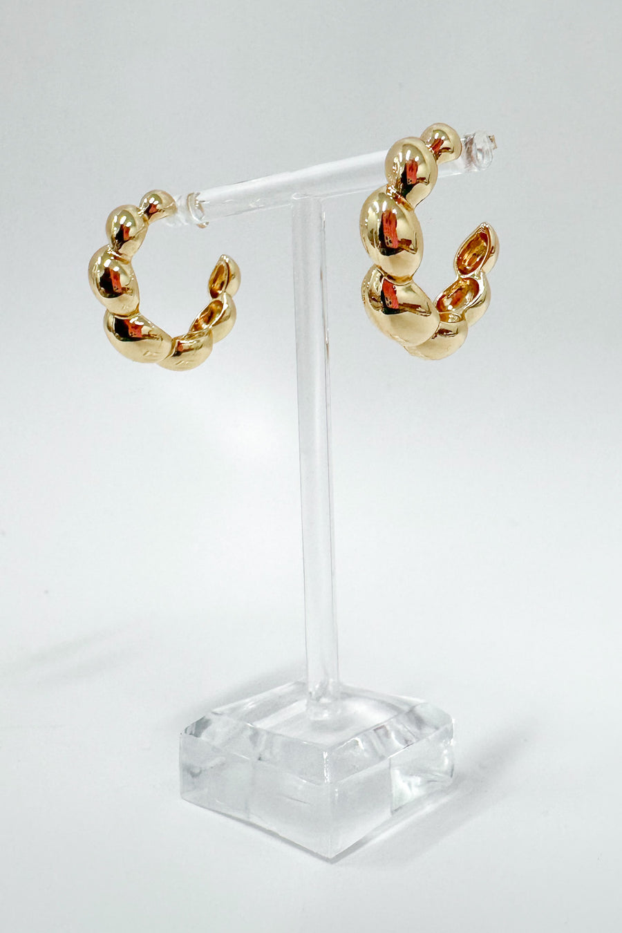 Gold Definitely Iconic Twist Bubble Hoop Earrings - Madison and Mallory