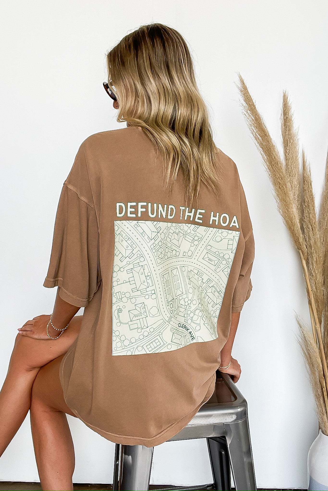 Beige / S Defund the HOA Relaxed Graphic Tee - FINAL SALE - Madison and Mallory