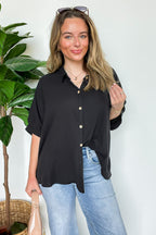 Delaney Double Gauze Button Down Top - FINAL SALE - Madison and Mallory