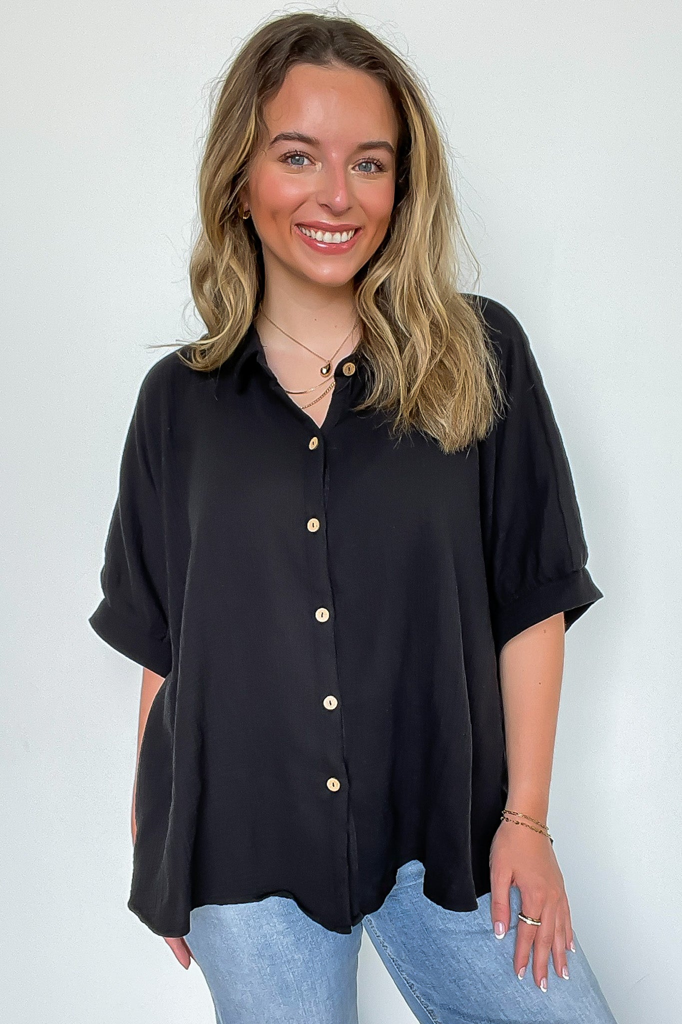 Delaney Double Gauze Button Down Top - FINAL SALE - Madison and Mallory