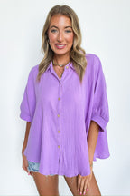 Delaney Double Gauze Button Down Top - FINAL SALE - Madison and Mallory