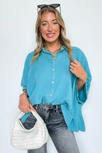 Delaney Double Gauze Button Down Top - FINAL SALE - Madison and Mallory