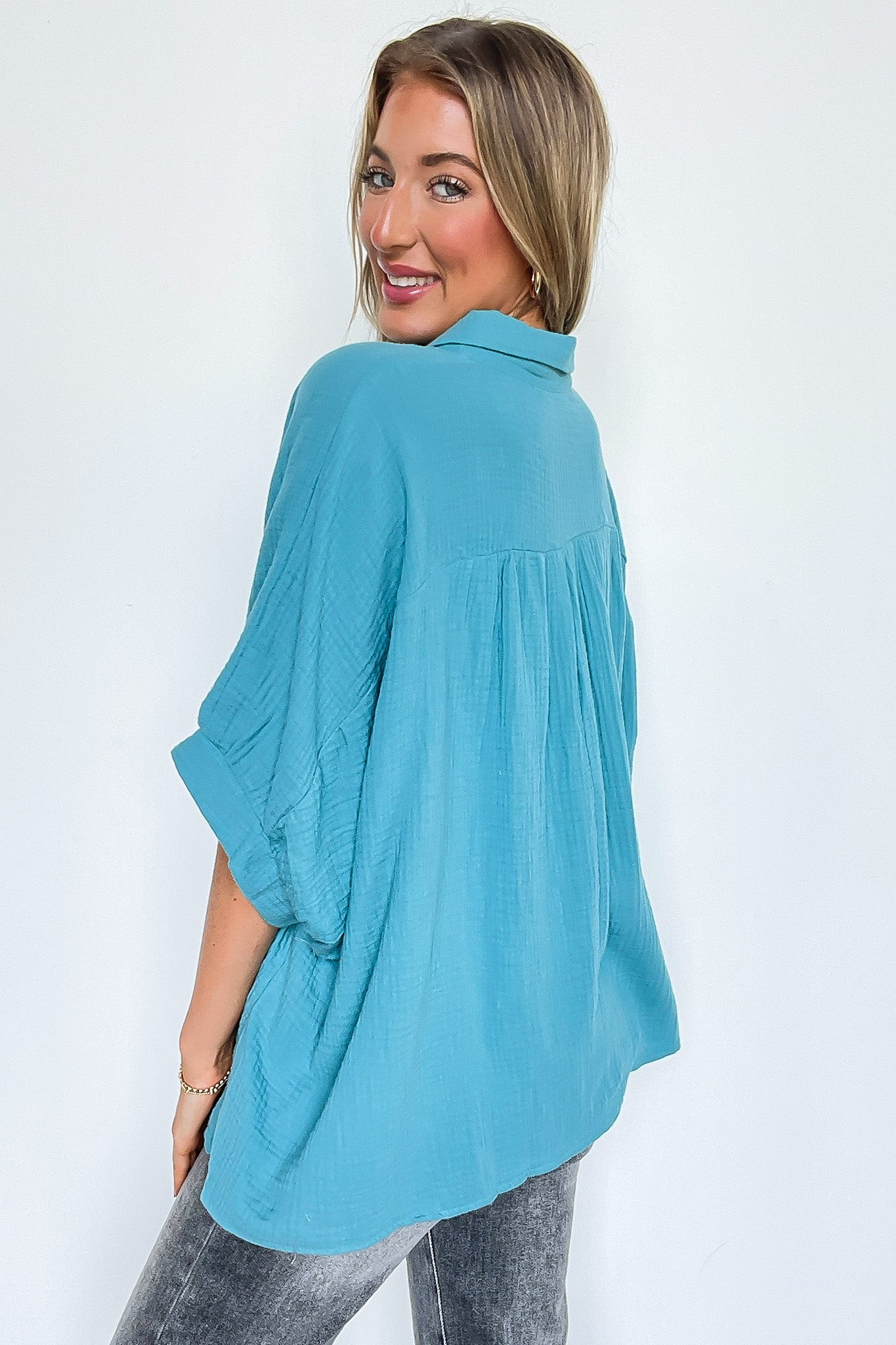Delaney Double Gauze Button Down Top - FINAL SALE - Madison and Mallory