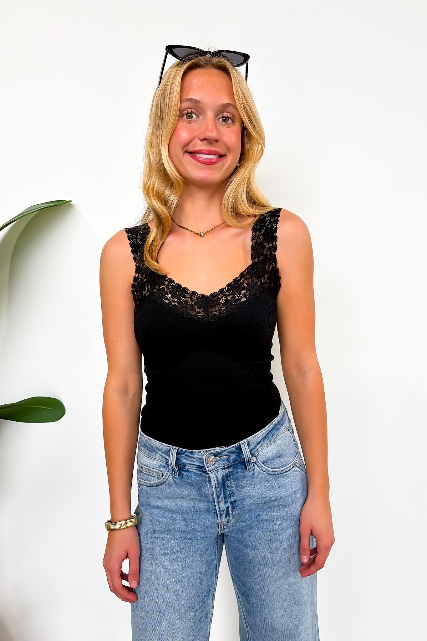 Delicate Edge Lace Trim Tank Top - Madison and Mallory