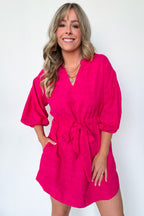 Delicate Sweetness V-Neck Tie Waist Dress - FINAL SALE - Madison and Mallory