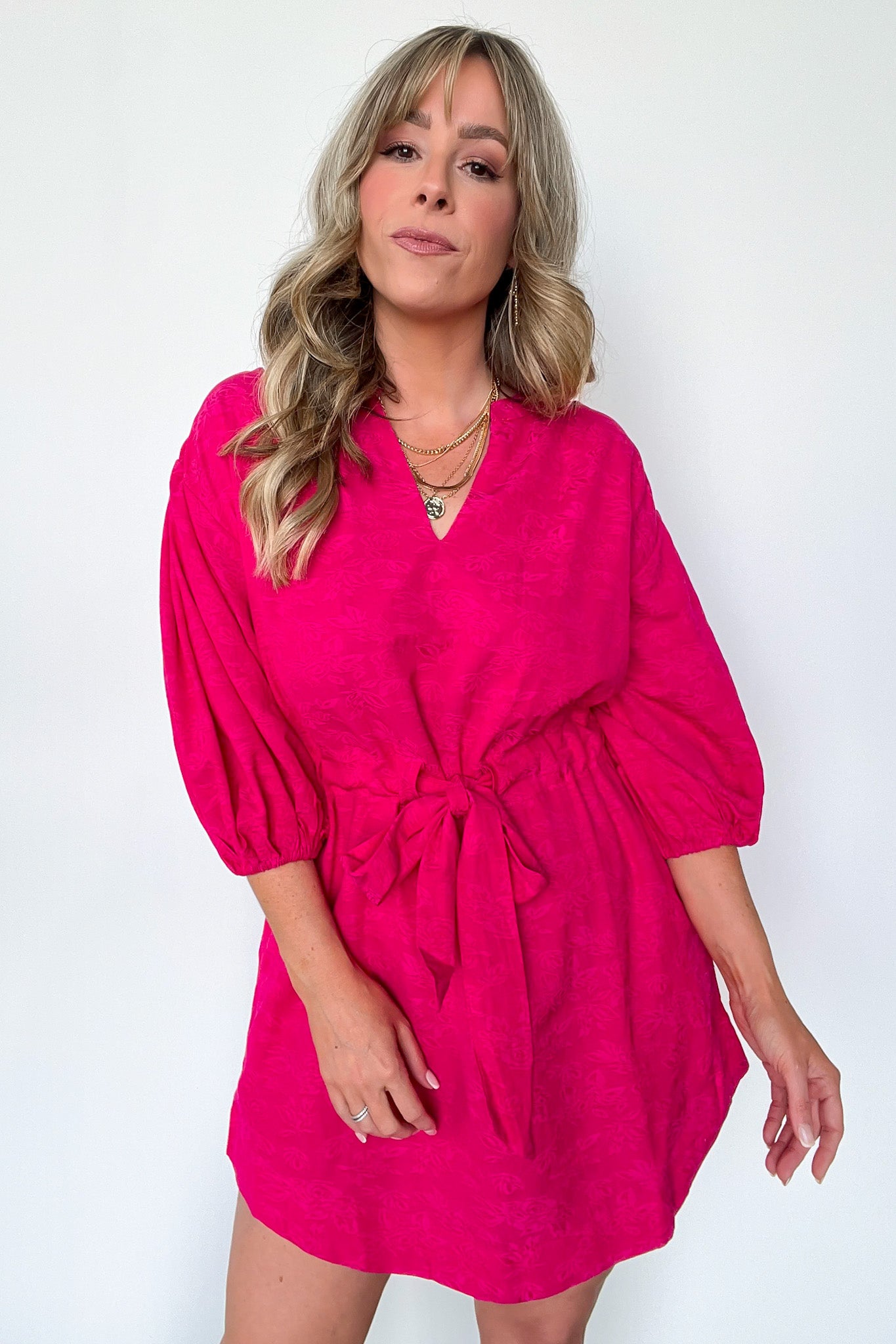  Delicate Sweetness V-Neck Tie Waist Dress - FINAL SALE - Madison and Mallory