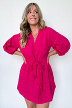  Delicate Sweetness V-Neck Tie Waist Dress - FINAL SALE - Madison and Mallory