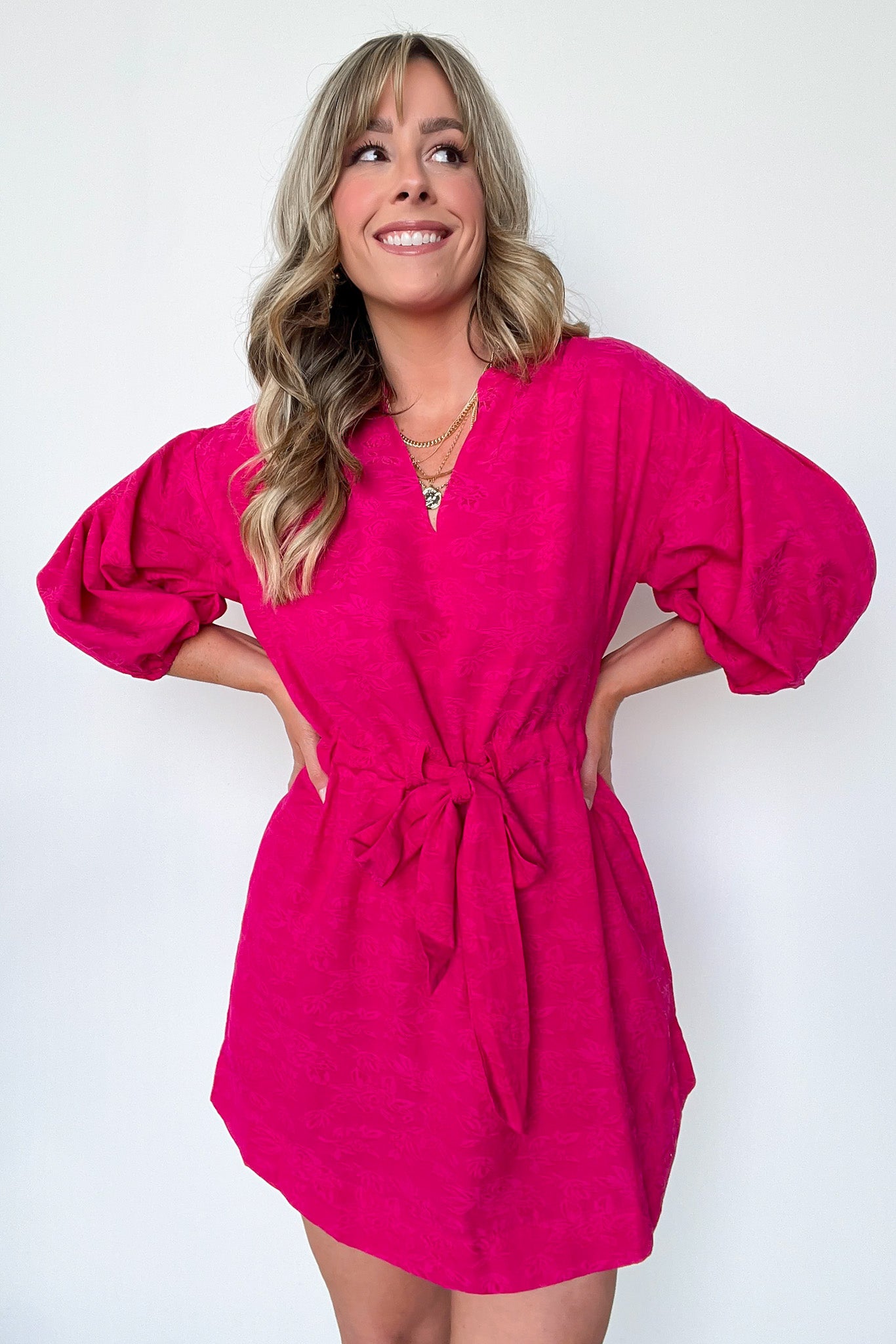  Delicate Sweetness V-Neck Tie Waist Dress - FINAL SALE - Madison and Mallory