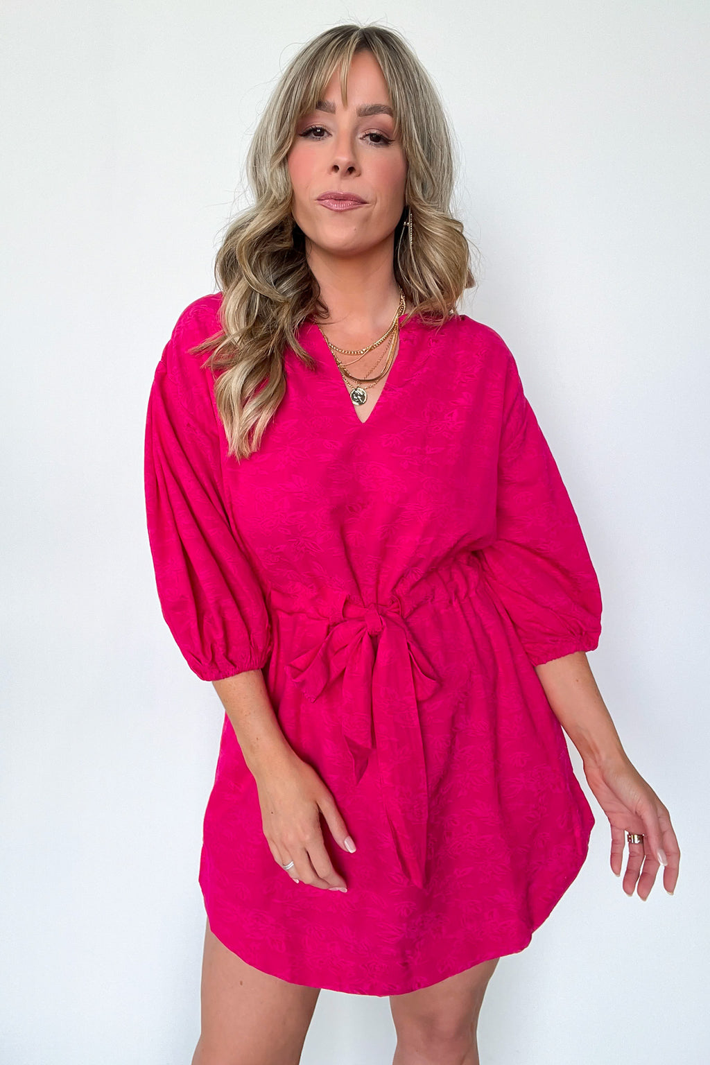  Delicate Sweetness V-Neck Tie Waist Dress - FINAL SALE - Madison and Mallory