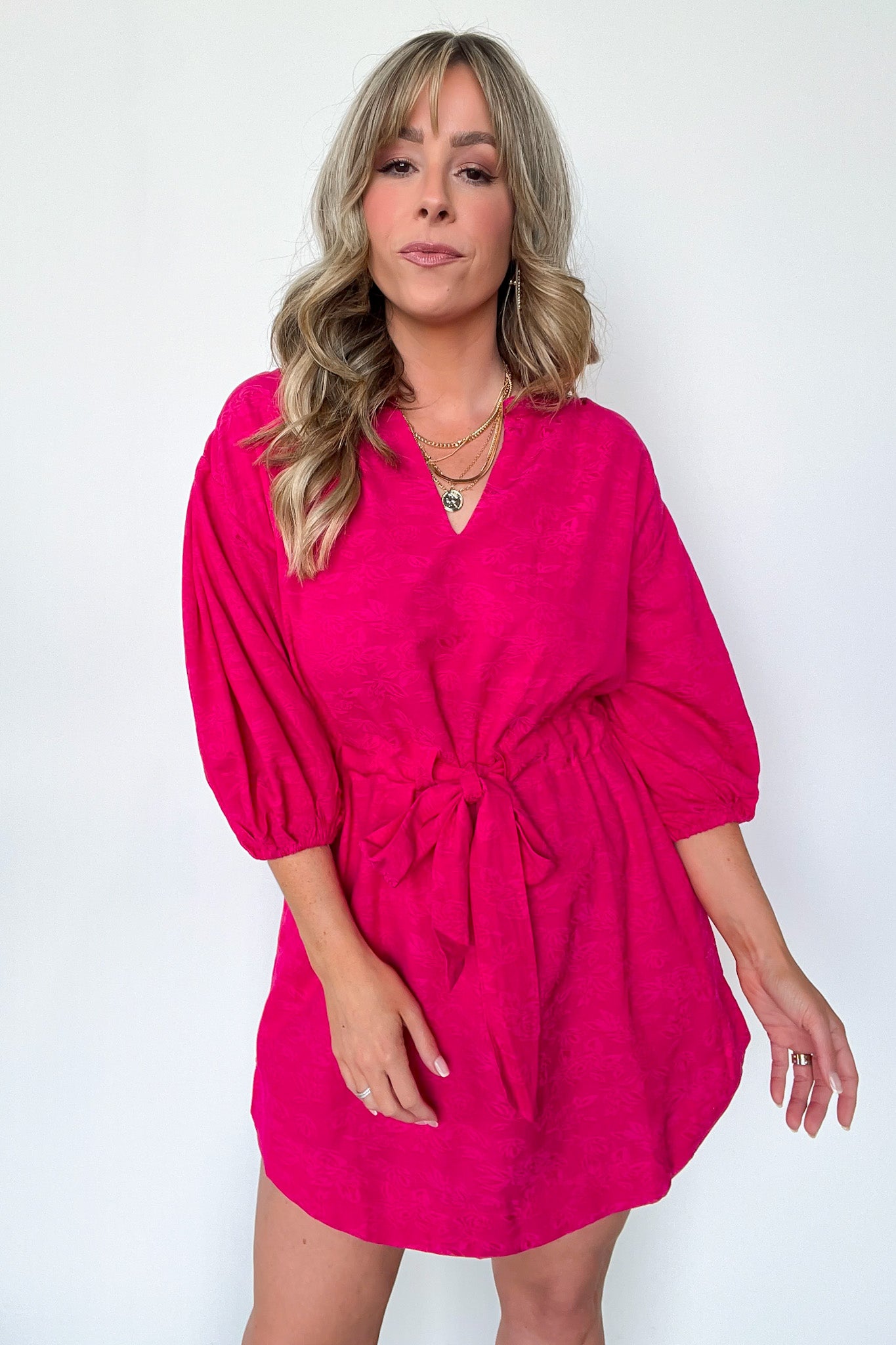  Delicate Sweetness V-Neck Tie Waist Dress - FINAL SALE - Madison and Mallory