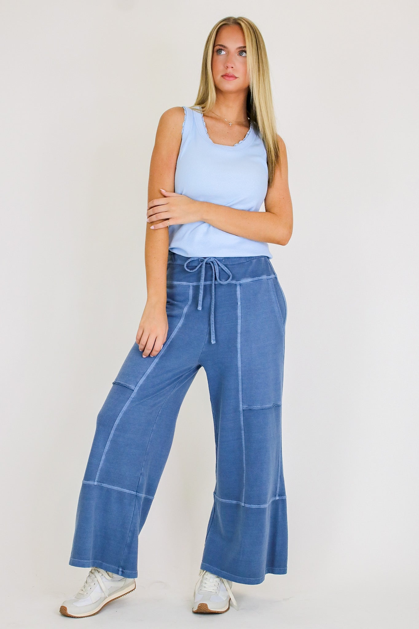 Delicate Lace Trim Ribbed Tank Top - Madison and Mallory