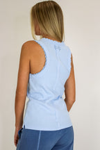 Delicate Lace Trim Ribbed Tank Top - Madison and Mallory