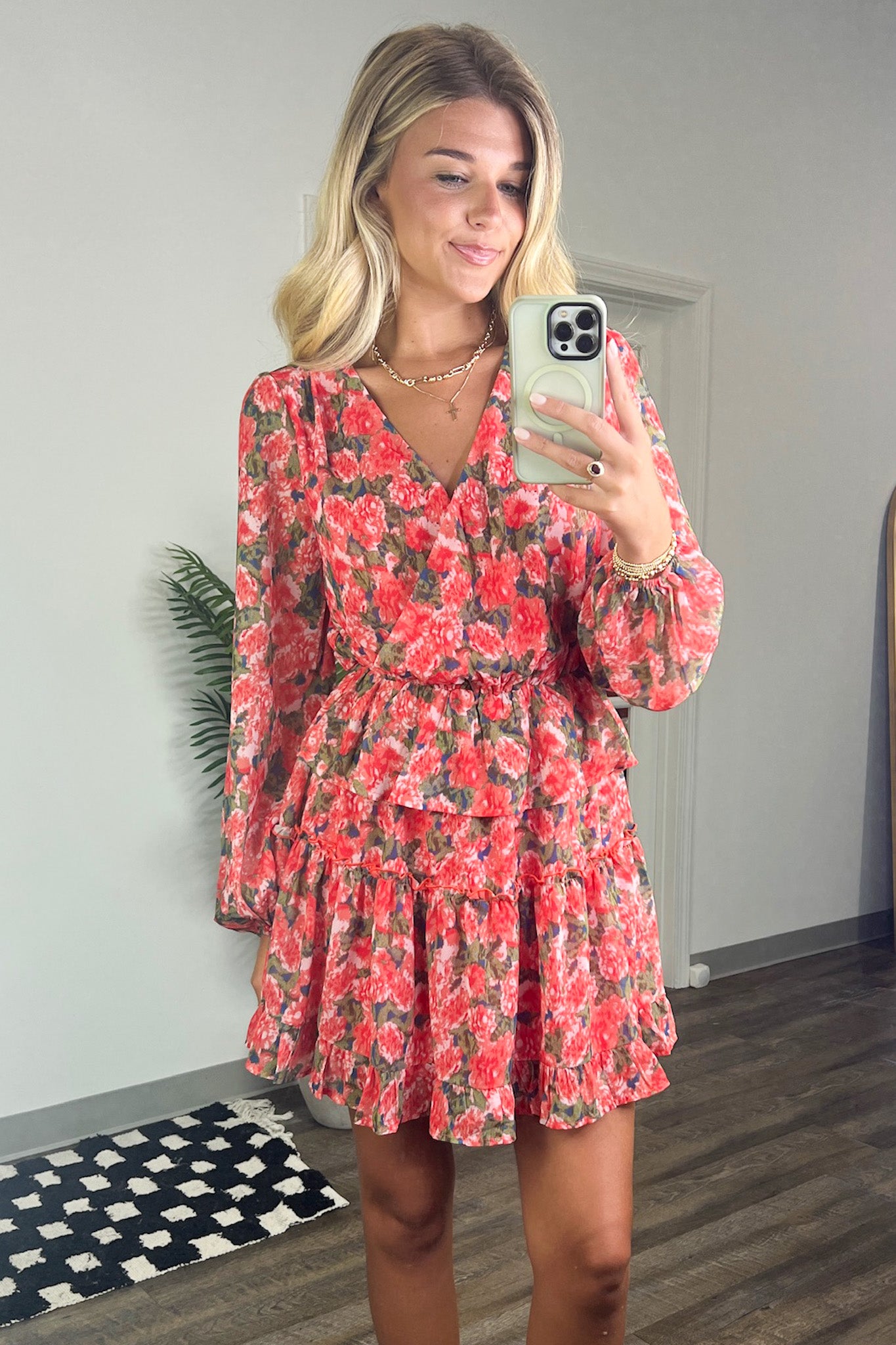  Delightful Affection Floral Ruffle Tiered Dress - FINAL SALE - Madison and Mallory