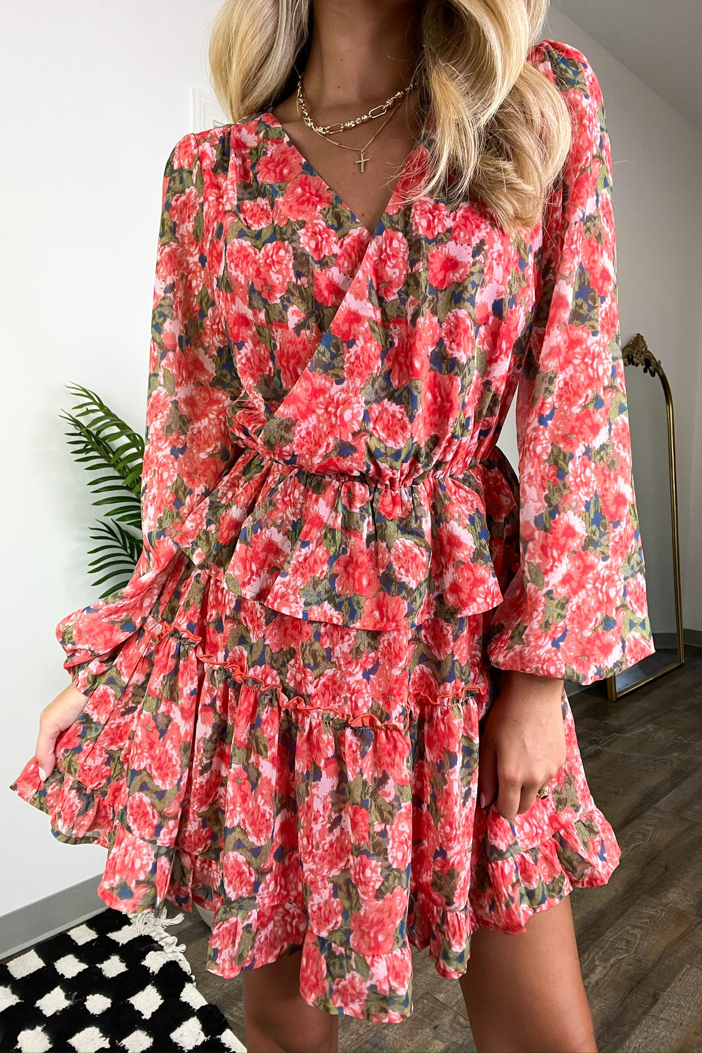  Delightful Affection Floral Ruffle Tiered Dress - FINAL SALE - Madison and Mallory