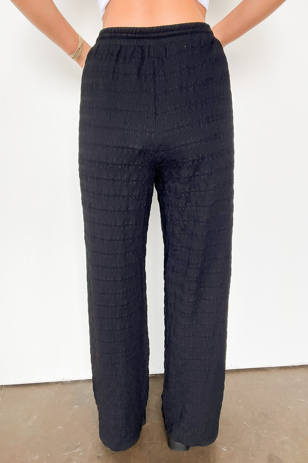  Delightful Approach High Waist Textured Knit Pants - FINAL SALE - Madison and Mallory