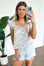  Delightful Expression Floral Sweetheart Tank Top - FINAL SALE - Madison and Mallory