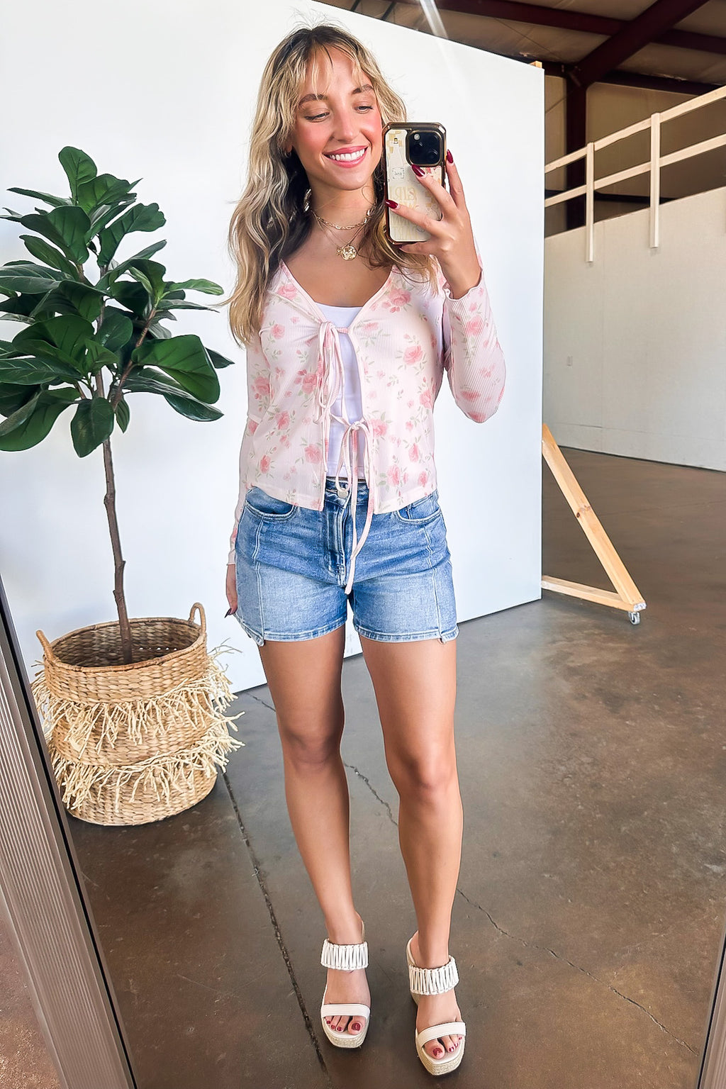Delightful Aspect Floral Print Tie Front Cardigan - FINAL SALE - Madison and Mallory