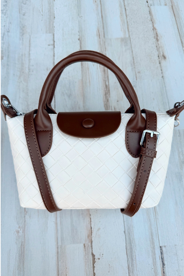 Ivory Delightful Design Embossed Faux Leather Crossbody Bag - FINAL SALE - Madison and Mallory