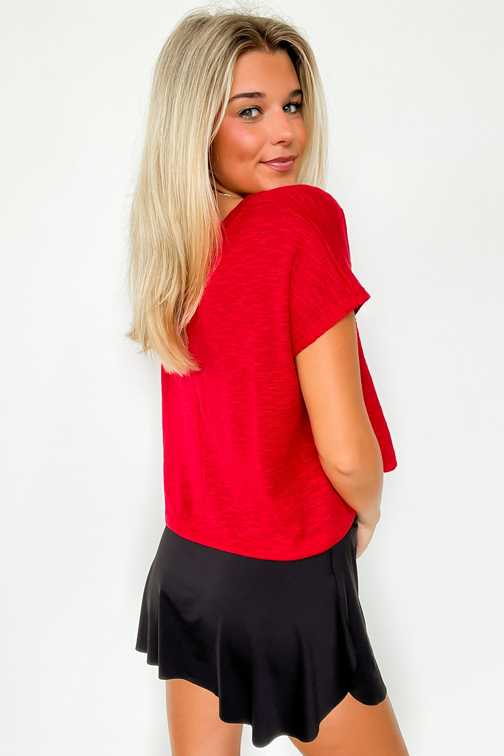 Dellah V-Neck Short Sleeve Top - FINAL SALE - Madison and Mallory