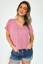 Dellah V-Neck Short Sleeve Top - FINAL SALE - Madison and Mallory