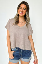 Dellah V-Neck Short Sleeve Top - FINAL SALE - Madison and Mallory