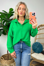 Delora Collared Textured Knit Top - FINAL SALE - Madison and Mallory